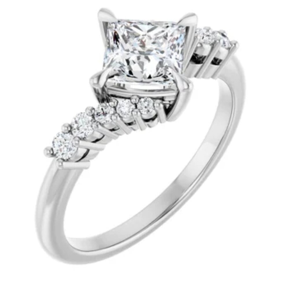 1.18 Carat Lab Diamond Princess Cut Engagement Ring, IGI Certified!